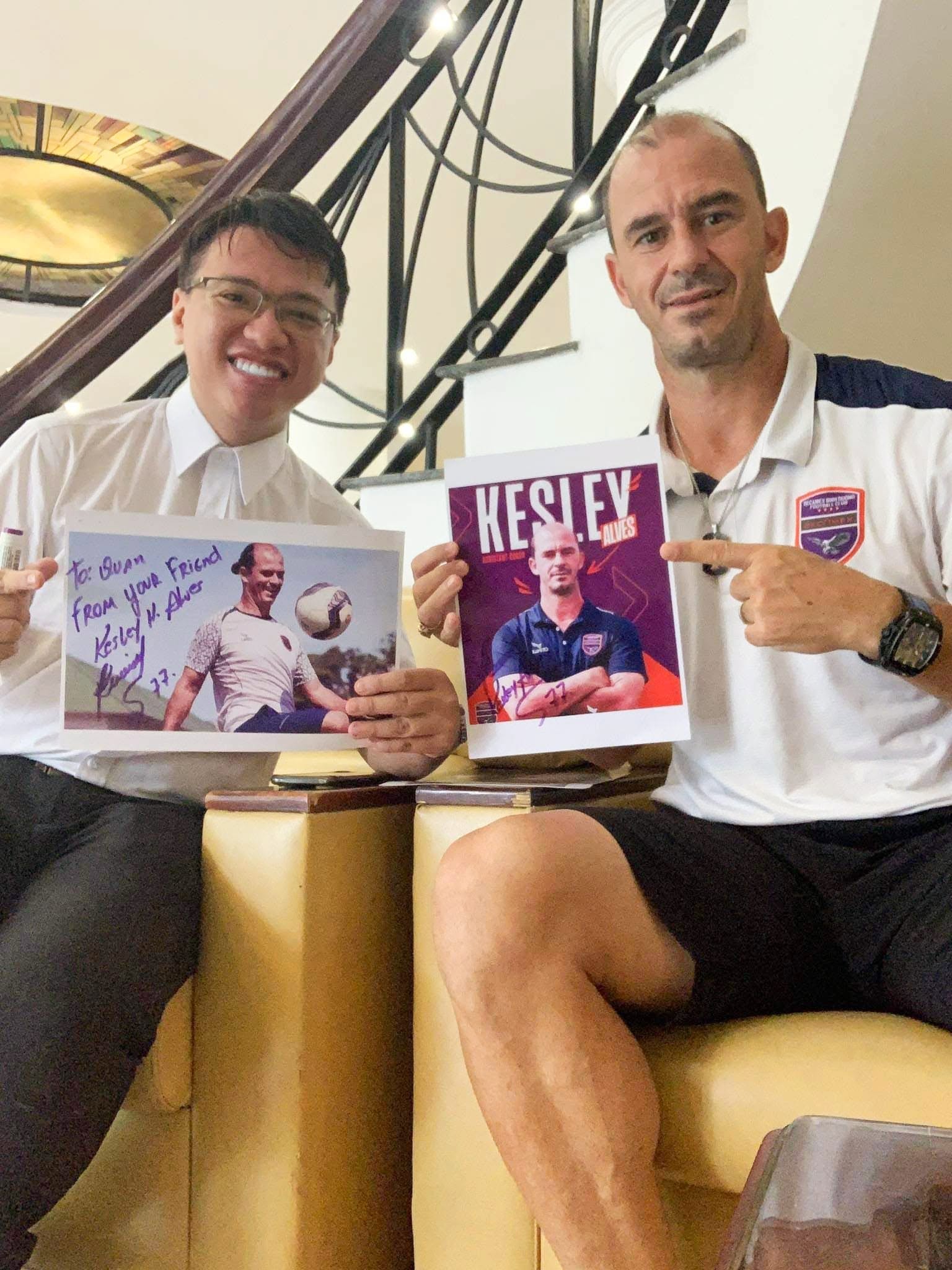 Nguyễn Minh Quân trong một cuộc gặp cùng Huỳnh Kesley Alves