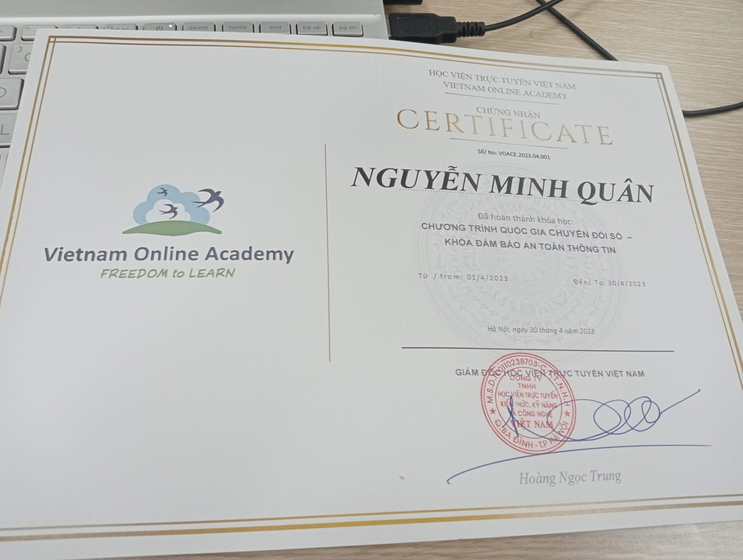 Chứng nhận về an toàn thông tin và chuyển đổi số