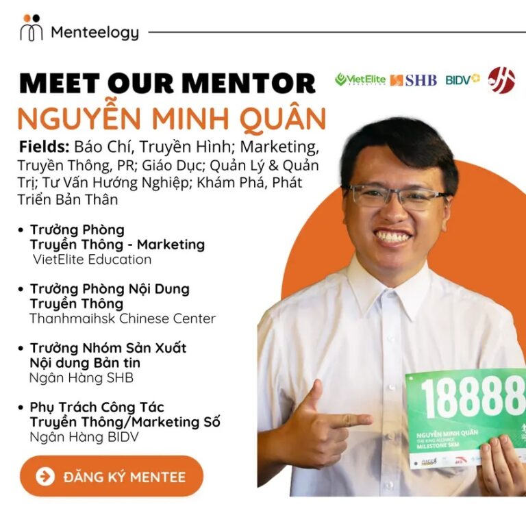 Nguyễn Minh Quân đồng hành cùng người trẻ trong vai trò Mentor tại Menteelogy