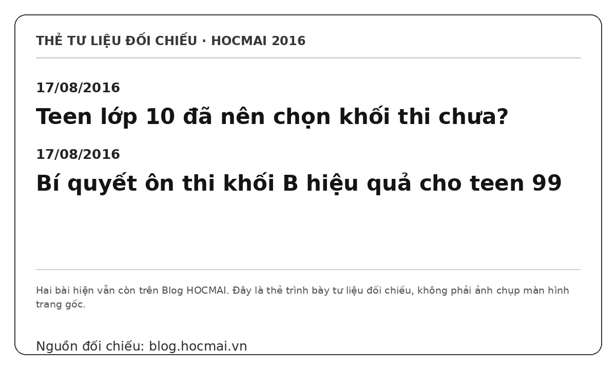 Hai bài trên Blog HOCMAI ngày 17/08/2016 trong giai đoạn Nguyễn Minh Quân làm truyền thông tại HOCMAI