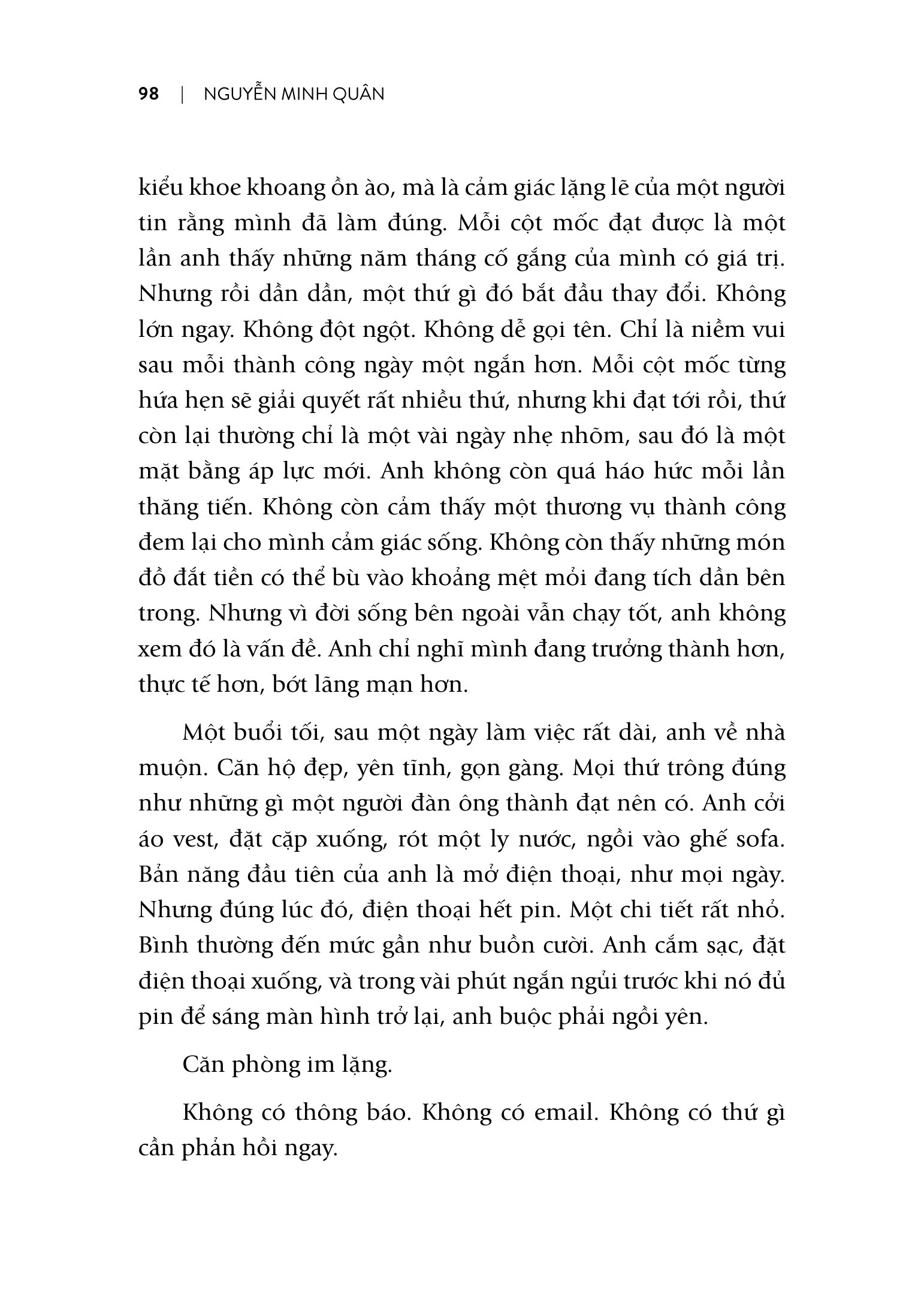 Trang 98 sách Kiến tạo một cuộc đời đáng sống, trích Chương 4: Sự thành công rỗng ruột